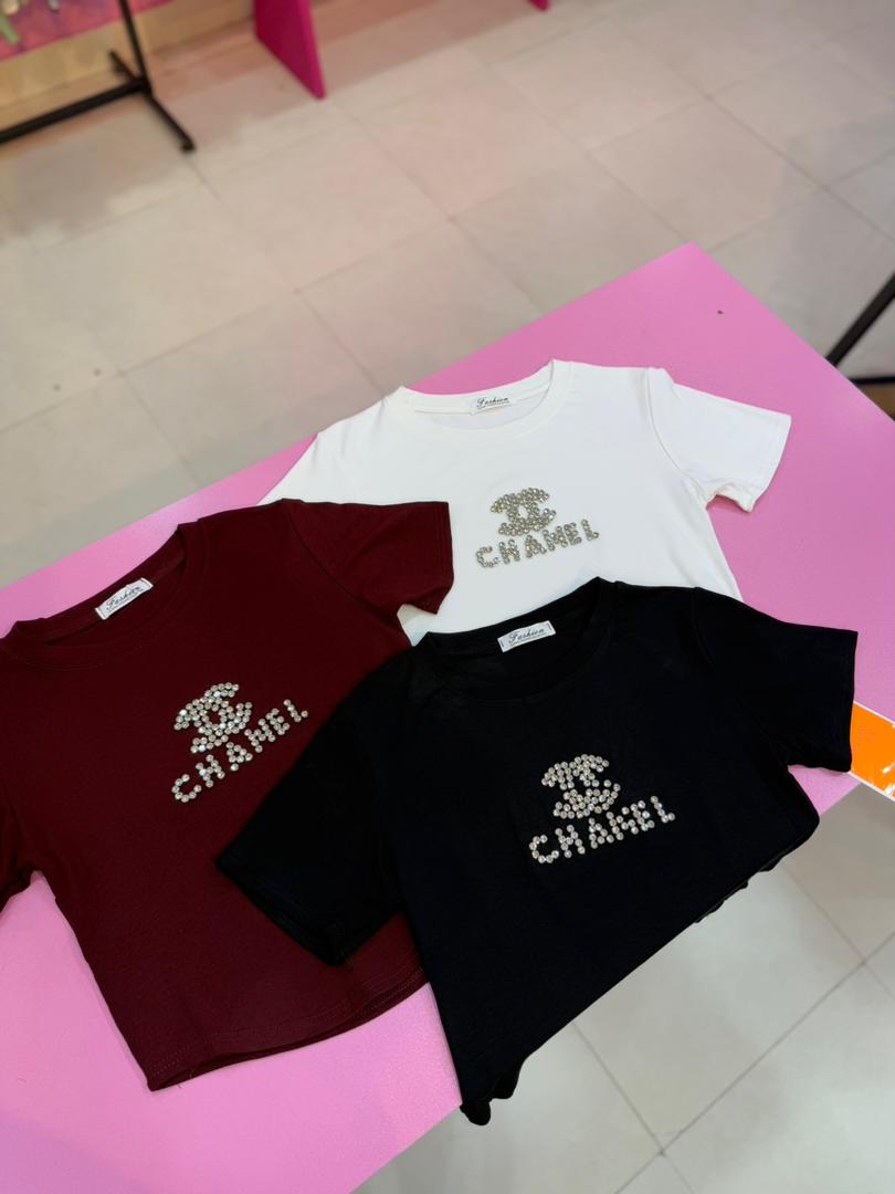 تیشرت کراپ chanel کد۱۰۴۵