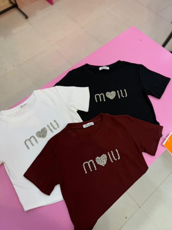 تیشرت کراپ miu miu قلبی  کد ۱۰۴۴
