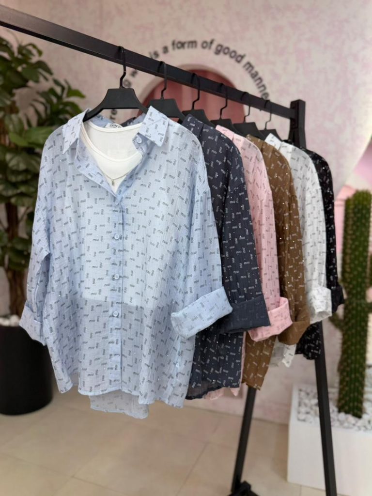 شومیز MIU MIU شیشه ای + کراپ کد ۱۳۵۵