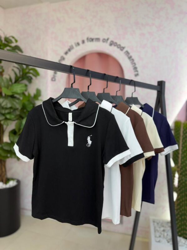 تیشرت کراپ polo سه دکمه کد ۱۴۳۰